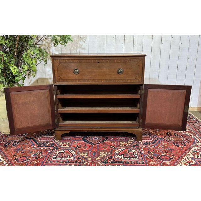 19th Century English Mahogany Secretary Chest of Drawers, 1890s For Sale - Image 10 of 18