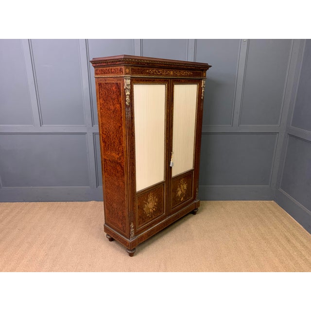 Antique French Inlaid Mahogany and Amboyna Bookcase, 1880 For Sale - Image 6 of 18