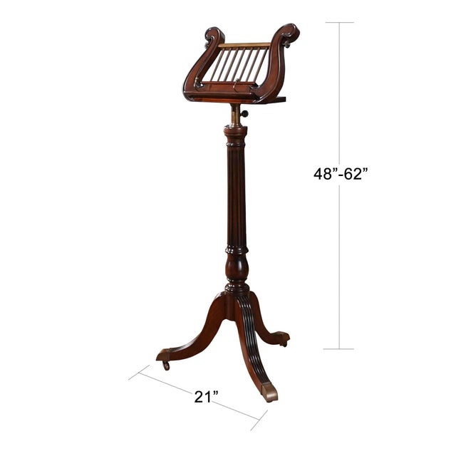 For the music lover this solid mahogany and brass Lyre or Harp Music Stand rivals any antique music stand in terms of...