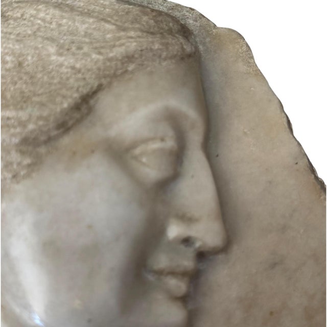 Antique Italian Classical Revival Marble Relief Plaque “Superbia” (Pride) c.1920s For Sale - Image 4 of 8