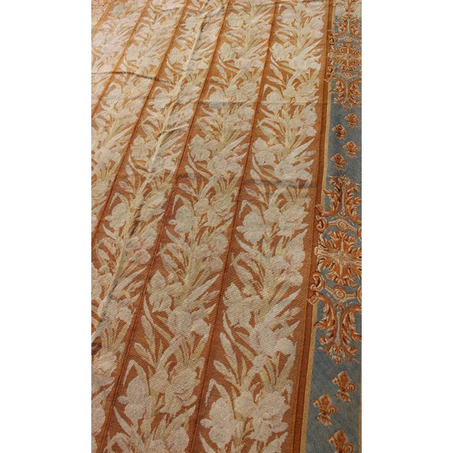 Mid 19th Century Antique Aubusson Tapestry With Golden Column Panels of Irises 4'10" X 8'10" For Sale - Image 5 of 9