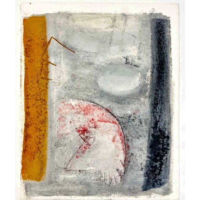 John Walker, Large 3D Cast Paper Abstract Oil Monoprint Unique Monotype Painting John Walker, 1991 For Sale