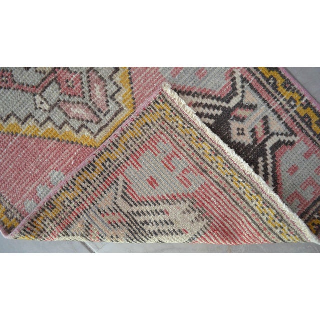 1970s Hand Knotted Door Mat, Entry Decor, Bath Mat, Kitchen Decor, Small Rug, Turkish Rug , Laundry Room Decor - 1'7" X 3'71" For Sale - Image 10 of 16