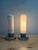 Art Deco Pair of Art Deco Streamline Moderne Milk Glass & Chrome Accent Lamps, C. 1940s For Sale - Image 3 of 8