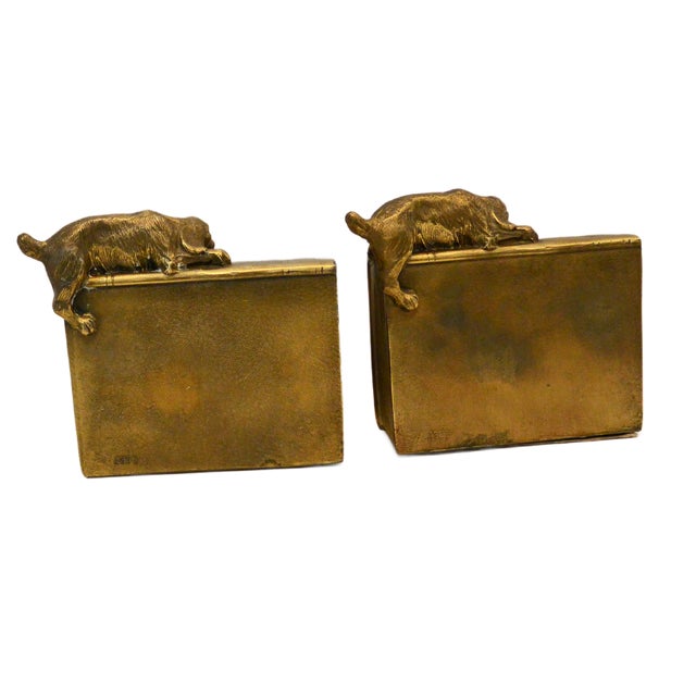 Vintage Brass Pm Craftsman Cocker Spaniel Dogs Bookends C. 1930 For Sale In Jacksonville, FL - Image 6 of 9