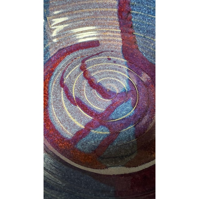 Ceramic Studio Art ,Vintage Stoneware in Handmade Double Handles Rare Signed Koi For Sale - Image 7 of 18