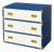 1970s Vintage Blue & White Lacquered Campaign Chest of Drawers For Sale
