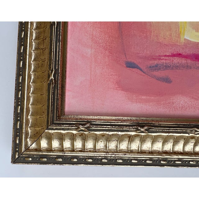 Wood Abstract Painting Pink #1 by California Artist For Sale - Image 7 of 11