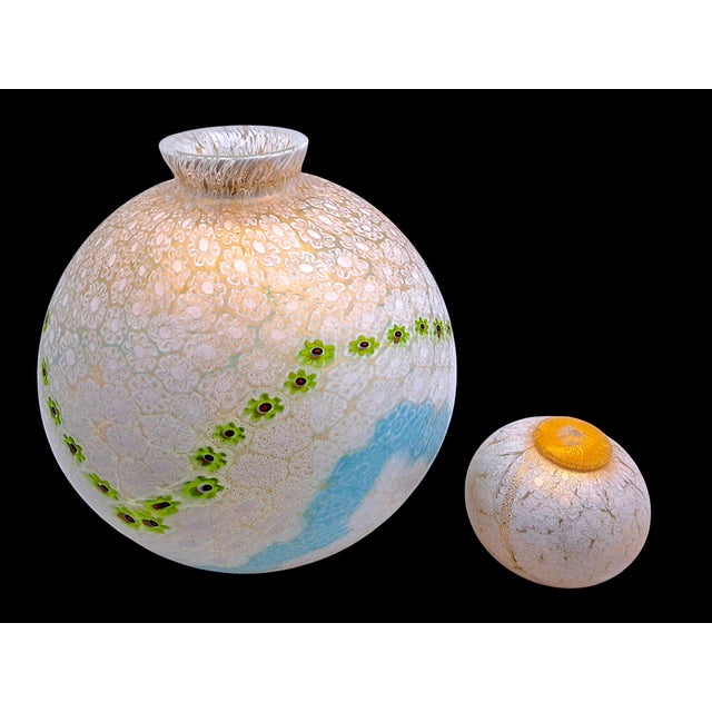 1980s Murano Glass Potiche Vase in Polychrome Murrine with Gold Inclusions by La Murrina, 1980s For Sale - Image 5 of 15