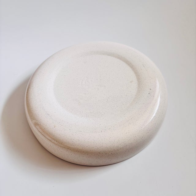 Ceramic Large Bauer Brusche 14" Speckled White Ceramic Serving Bowl For Sale - Image 7 of 8