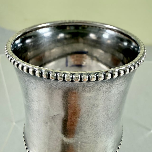 1900s Sterling Silver Cinched Napkin Ring – Beaded Tops For Sale In Philadelphia - Image 6 of 7