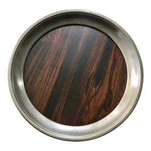 1960s F. B. Rogers Provincetown Pewterlite & Faux Rosewood Tray