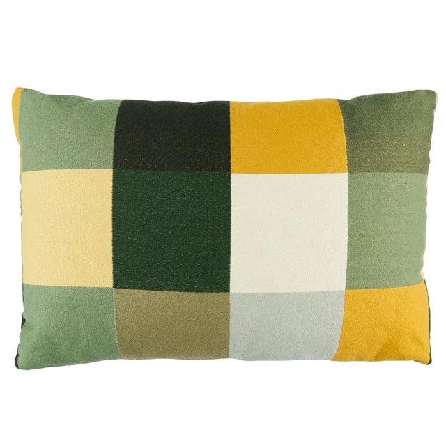 Schumacher Schumacher Embroidered Tile Pillow 20"x14" in Green For Sale - Image 4 of 4