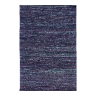Pasargad DC Blue Pink Sari-Silk Modern Flat Weave Rug For Sale