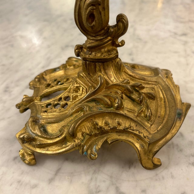 Early 20th Century Antique Bronze Tabletop Candelabra a Pair For Sale - Image 5 of 8
