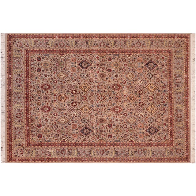 Gray Shabby Chic Floral 1990's Pak-Persian Gray/Red Wool Rug - 8'1'' X 10'4'' For Sale - Image 8 of 9