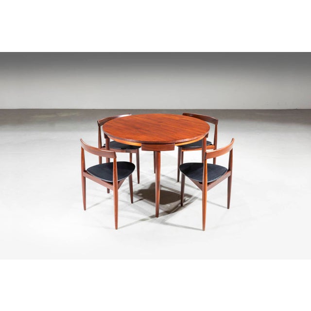 1950s Roundette Dinner Table and Chairs by Hans Olsen for Frem Røjle, 1952, Set of 5 For Sale - Image 5 of 6