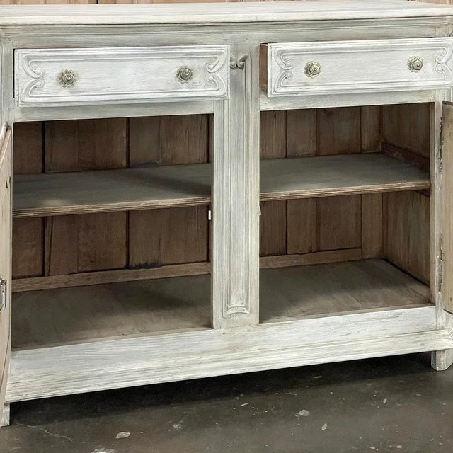 Late 19th Century 19th Century Country French Whitewashed Oak Buffet For Sale - Image 5 of 12