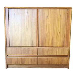 1990s Vintage Side Rolling Front Wardrobe with Media Center