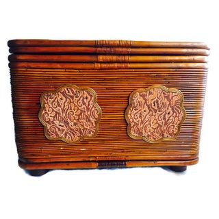 Large Bent Bamboo Trunk Boho Storage Chest For Sale