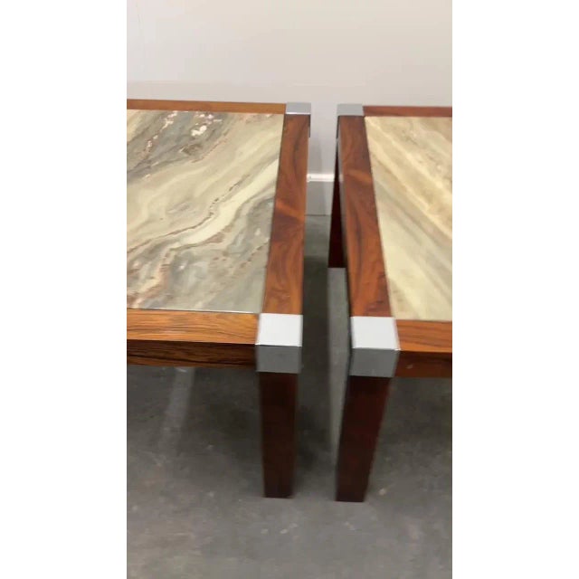 Vintage Coffee Table in Marble and Palisander, 1970s For Sale - Image 14 of 15