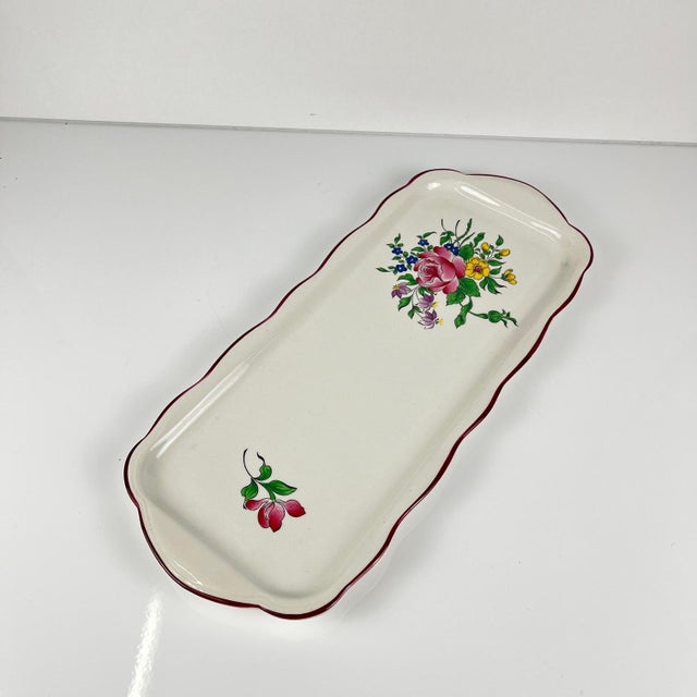 Réverbère Cake Plate with Pink Pattern from KG Lunéville, 1980s For Sale - Image 4 of 7