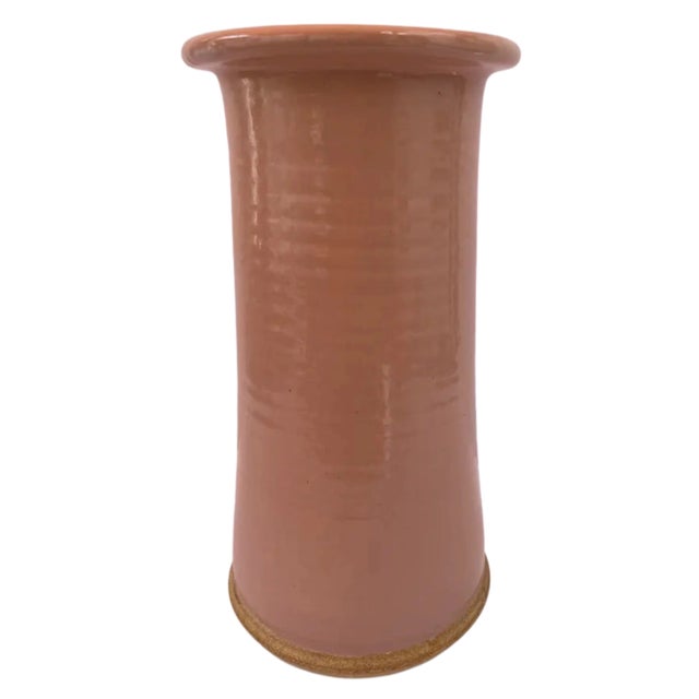 Vintage Pottey Cylinder Vase Floral Motif For Sale - Image 9 of 17