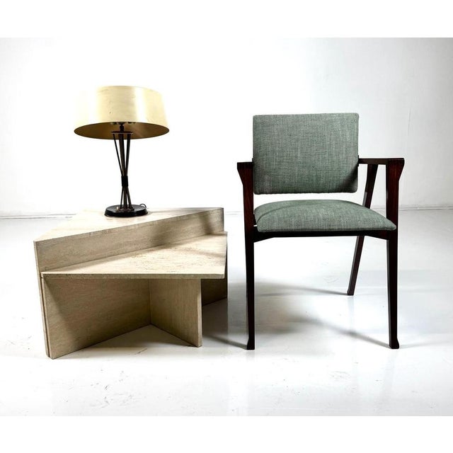 Low Triangular Travertine Table, 1970s For Sale - Image 4 of 5