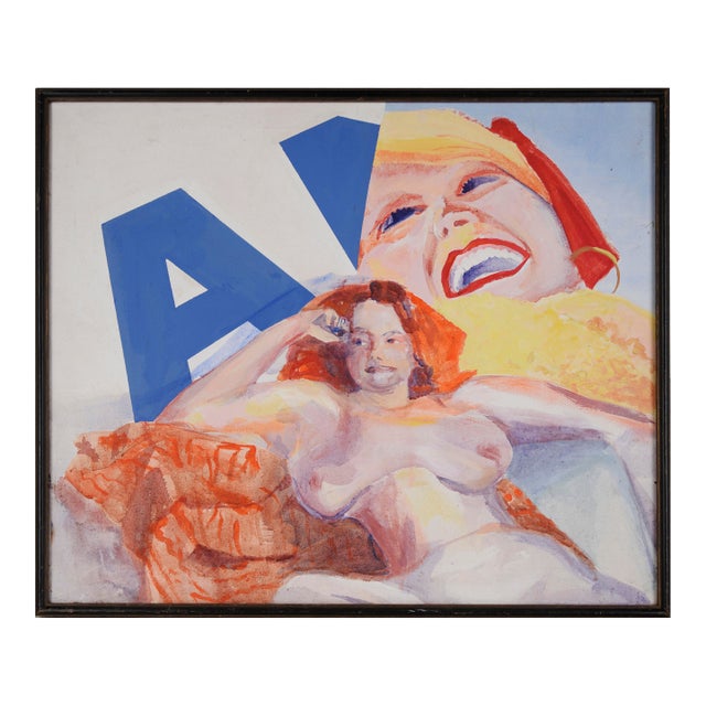 Red Head Madame- Original 1975 Acrylic by Patricia Gren Hayes For Sale