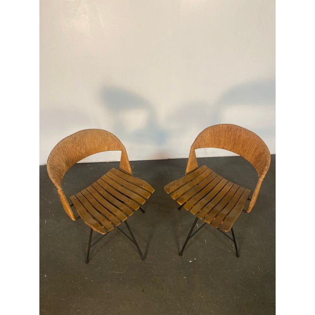 Metal 1950s A Pair of Unmarked Arthur Umanoff Swiveling Side Chairs For Sale - Image 7 of 7