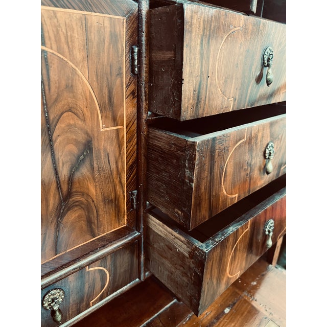 Brown William & Mary / Early 18th Century Inlaid Walnut Escritoire For Sale - Image 8 of 12