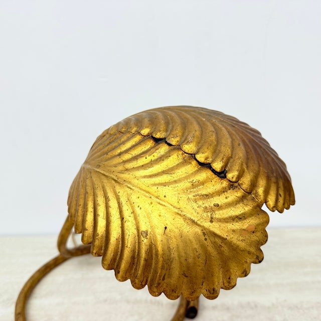 Metal Hollywood Regency Leaf Table Lamps, 1970s, Set of 2 For Sale - Image 7 of 18