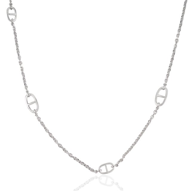 Not Yet Made - Made To Order Contemporary Sterling Silver Minimalist 32 Inch Anchor Link Long Chain Necklace - Unisex For Sale - Image 5 of 13