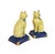 This charming vintage pair of small decorative ceramic figurines features two elegantly posed cats seated atop luxurious...