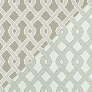 Schumacher Cleo Trellis Indoor & Outdoor Fabric in Neutral For Sale