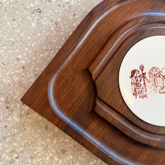Mid-Century Modern 1960s Scandinavian Modern Teak Serving Platter by Bjorn Wiinblad for Nymolle For Sale - Image 3 of 8