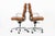 Pair Herman Miller Eames Tall Brown Leather Desk Chair Soft Pad For Sale In Detroit - Image 6 of 12
