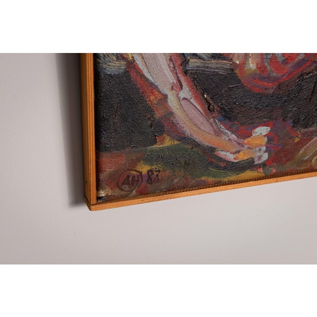 People Resting by a Tree, 1983, Oil on Canvas For Sale - Image 9 of 12