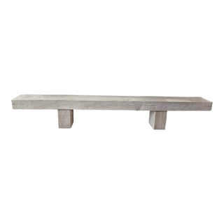 Monumental Teak Wood Bench, Modern Organic, Bleached Finish For Sale