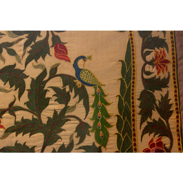 Antique Indian Mughal Framed Embroidered Wall Art For Sale - Image 4 of 12