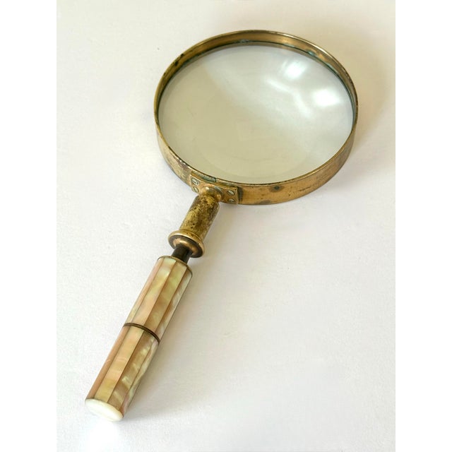 Vintage Mother of Pearl Magnifying Glass For Sale - Image 6 of 11