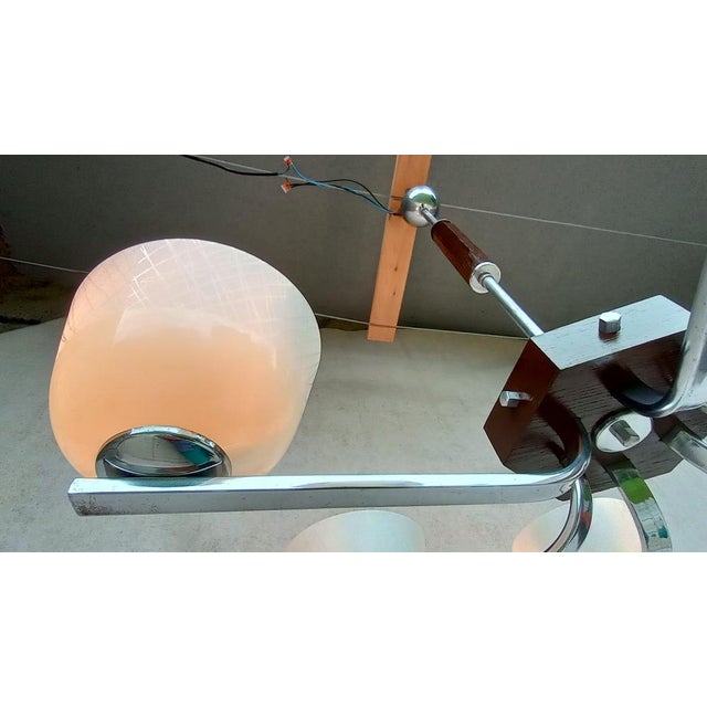 Beige Art Deco Chandelier, 1940s For Sale - Image 8 of 18