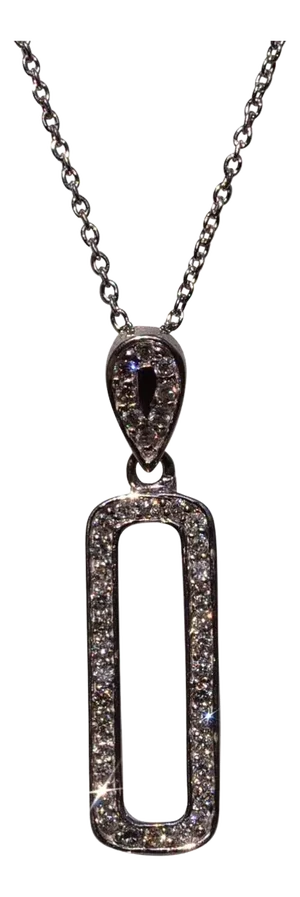 The 42nd Street: White Gold Diamond Dangle Necklace