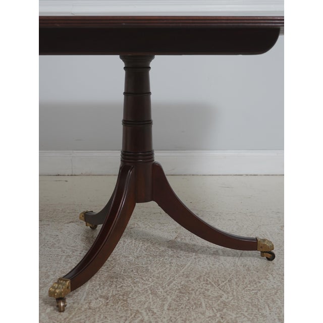 Wood Stickley Regency Style Mahogany Double Pedestal Dining Table For Sale - Image 7 of 18