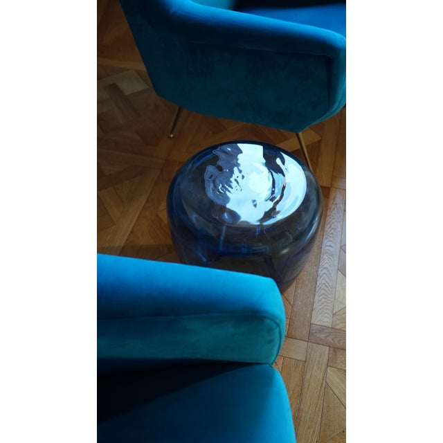 Isola Blue Side Table in Murano Blown Glass from Kanz For Sale - Image 11 of 14