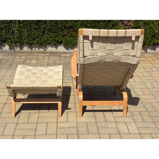 Set of Lounge Chair and Ottoman by Bruno Mathsson, 1970s For Sale - Image 8 of 10
