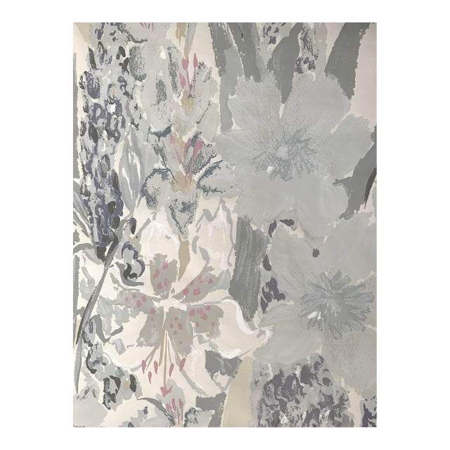 Vintage Schumacher Hand-Printed Wallpaper Flora - Sample Only For Sale