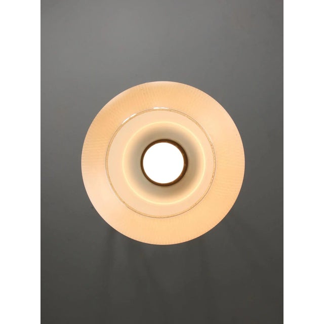 Small Mid-Century Italian Brass and Opaline Pendant Lamp For Sale - Image 6 of 12