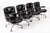 Mid-Century Modern Eames for Herman Miller Time Life Black Leather Office Chairs, 1980s - Set of 4 For Sale - Image 3 of 18