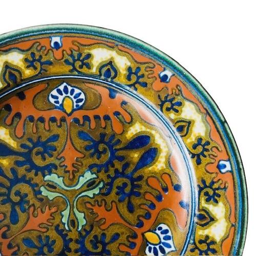 1920s Antique Art Nouveau Rhodian Decorative Plate from Plateelbakkerij Zuid-Holland, 1920s For Sale - Image 5 of 9